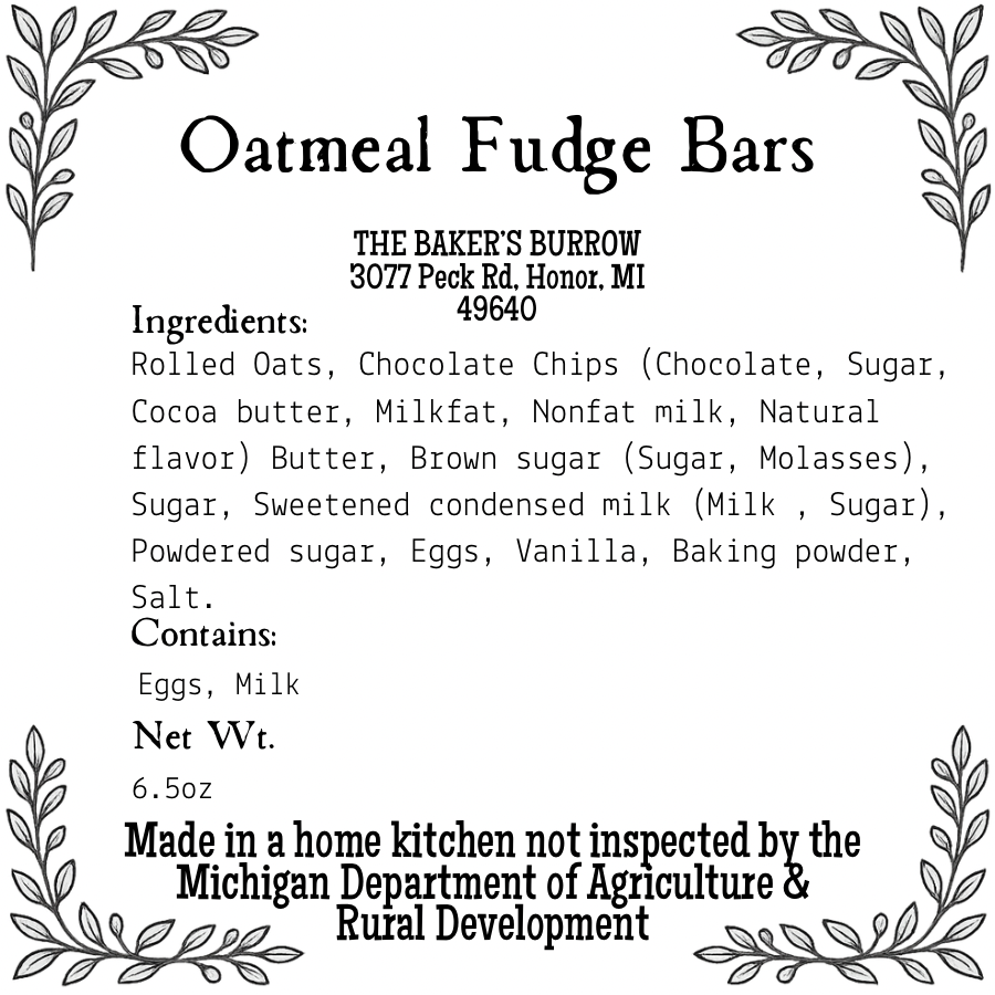 Oatmeal Fudge Bar