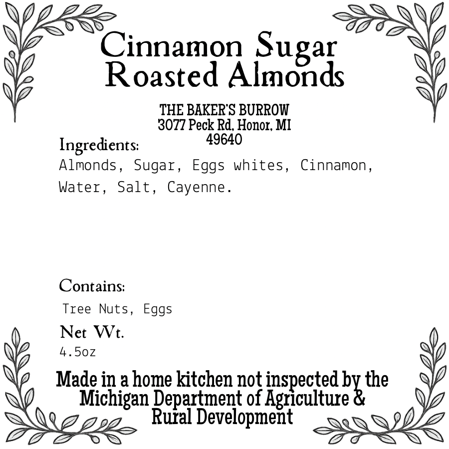 Cinnamon Almonds (4oz)