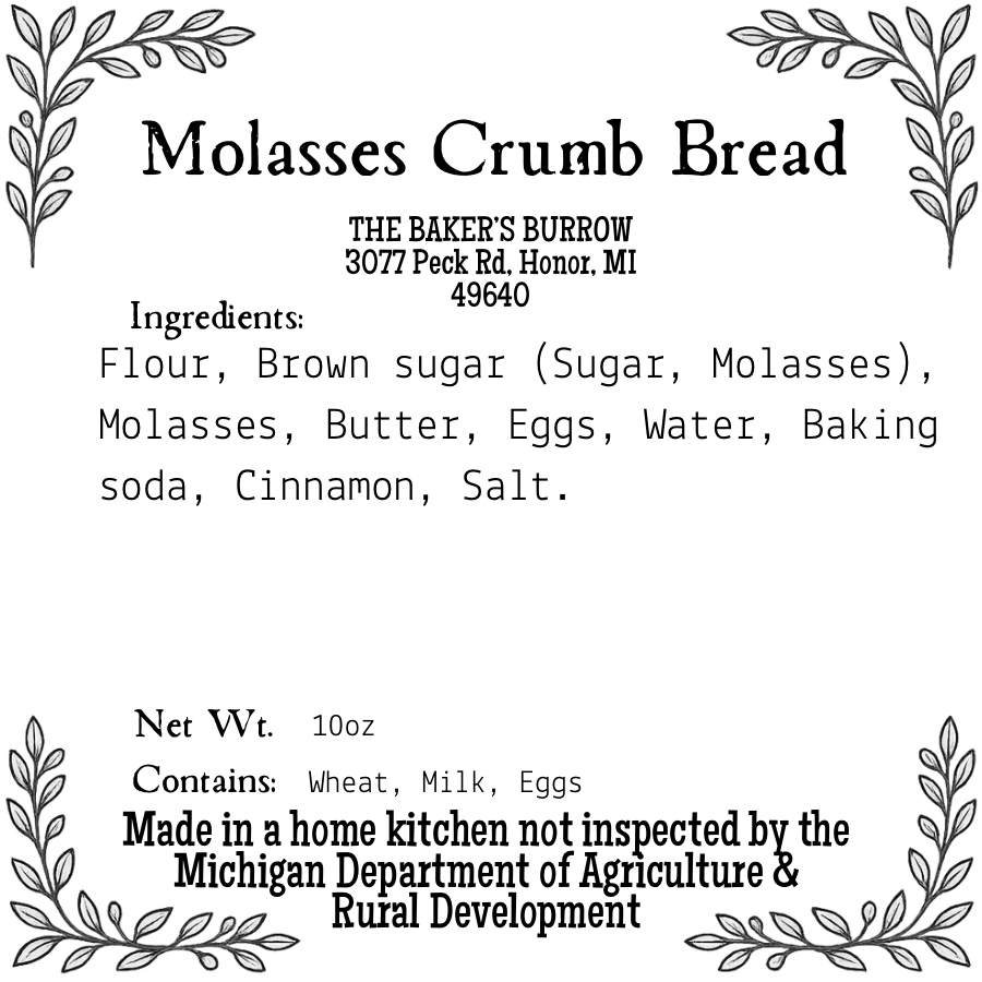 Molasses Crumb Bread